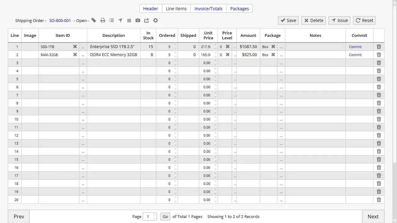 Lista de preparacion de envio con lineas de pedido, cantidades asignadas y estado de picking para cumplimiento 3PL